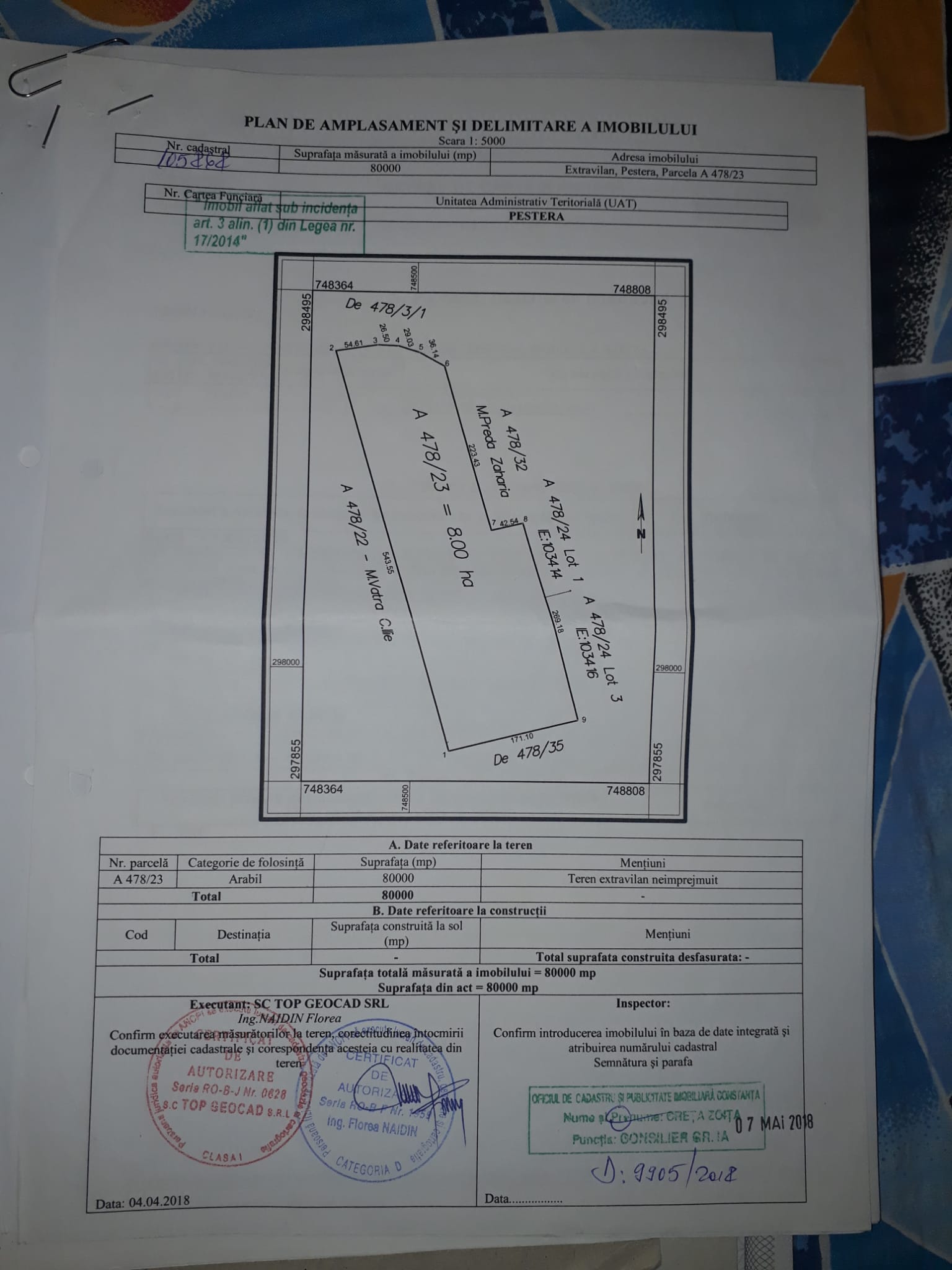 DE VANZARE TEREN AGRICOL IN JUDETUL CONSTANTA,ZONA PESTERA(14 HECTARE)